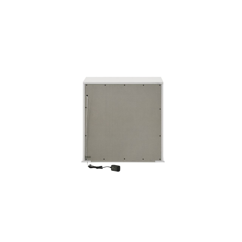 Glam Modern Style 2-Drawer Nightstand Made With Wood & inbuilt LED in White