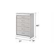 Glam Modern Style 5-Drawer Chest Made With Wood & inbuilt LED in White Color