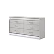 Glam Modern Style Upholstered LED Queen 4PC Bedroom Set Made With Wood in White