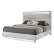 Glam Modern Style Upholstered LED Queen 4PC Bedroom Set Made With Wood in White