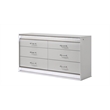 Glam Modern Style Upholstered LED Queen 5PC Bedroom Set Made With Wood in White