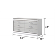 Glam Modern Style Upholstered LED Queen 5PC Bedroom Set Made With Wood in White