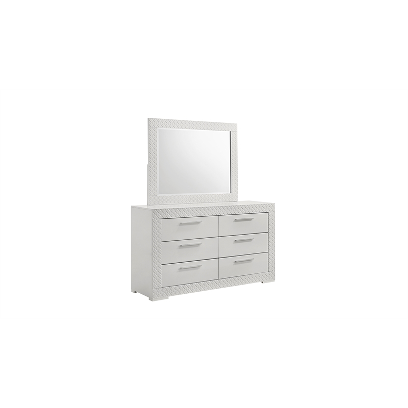 Blanca Modern Style 6-Drawer Dresser Made With Wood in White color