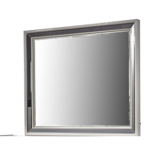 Lavita Contemporary Style Mirror made with Wood in Black & Gold