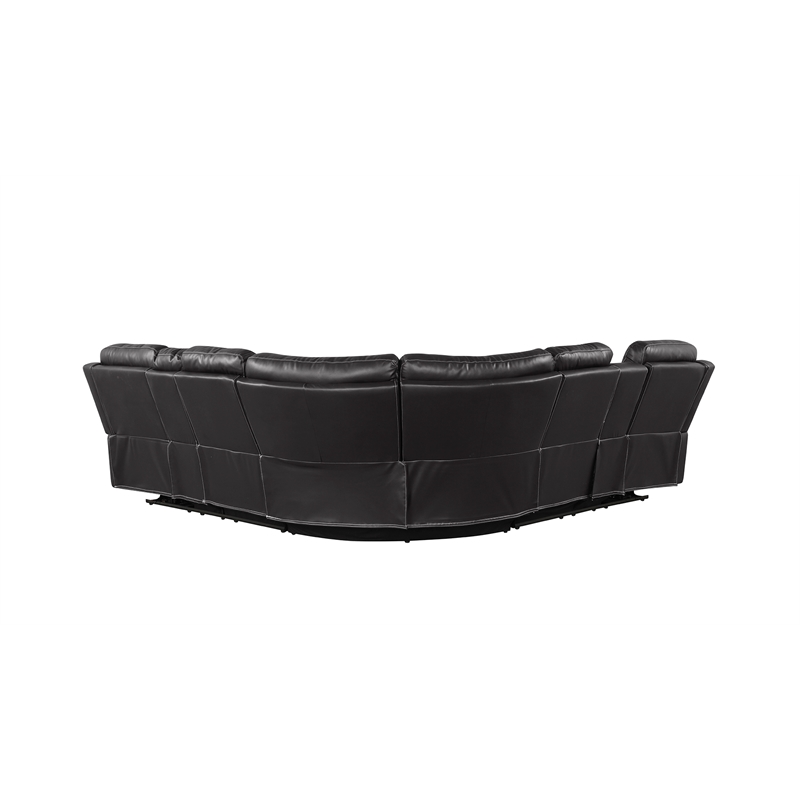 Lacrose Modern Style Power Recliner Sectional made with wood and metal in Gray
