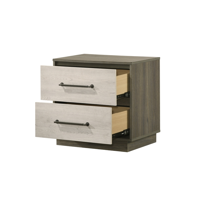 Gem Modern Style Queen 4PC Bedroom Set Made with wood in light Beige & Brown