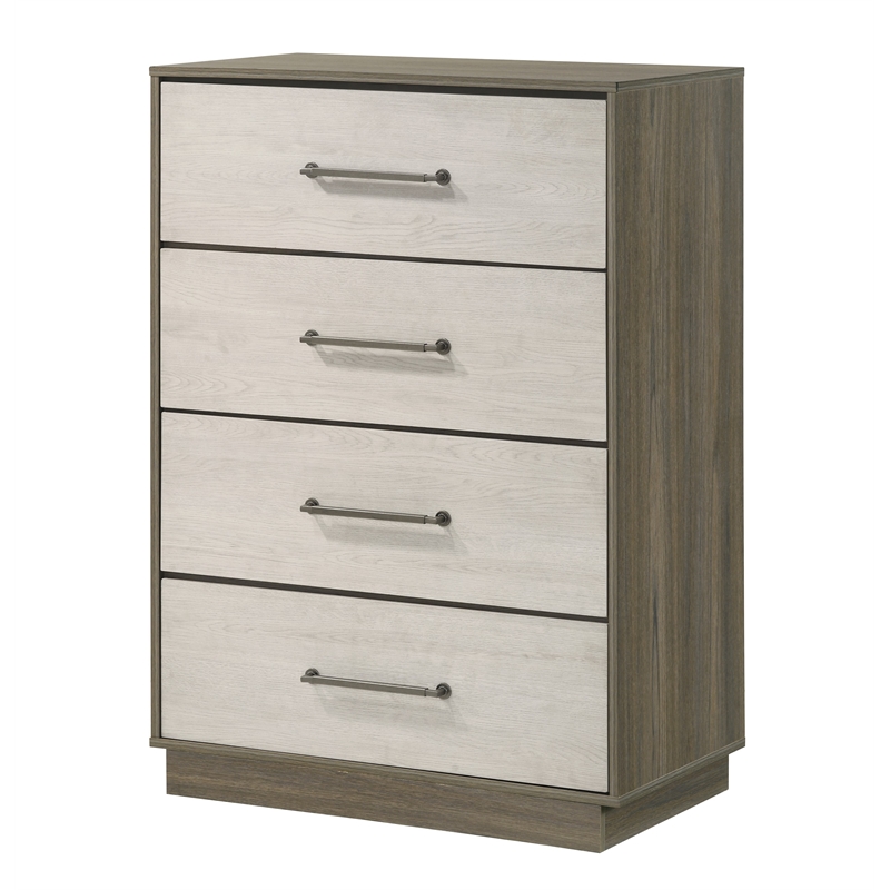 Gem Modern Style King 5PC Bedroom Set Made with wood in light Beige & Brown
