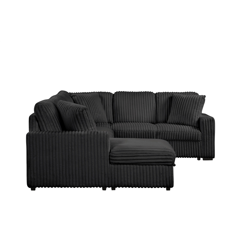 Grande Modern Style Sectional Sofa Made with wood in Black