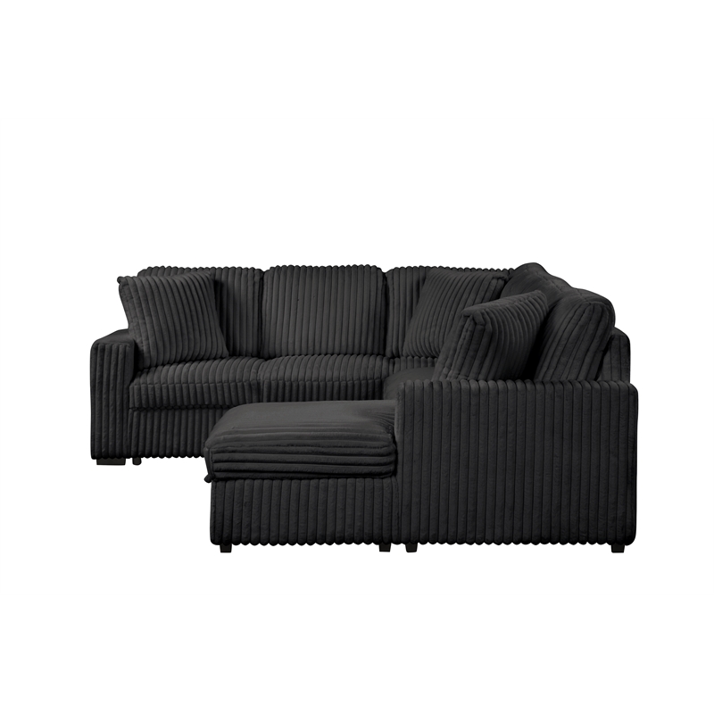 Grande Modern Style Sectional Sofa Made with wood in Black
