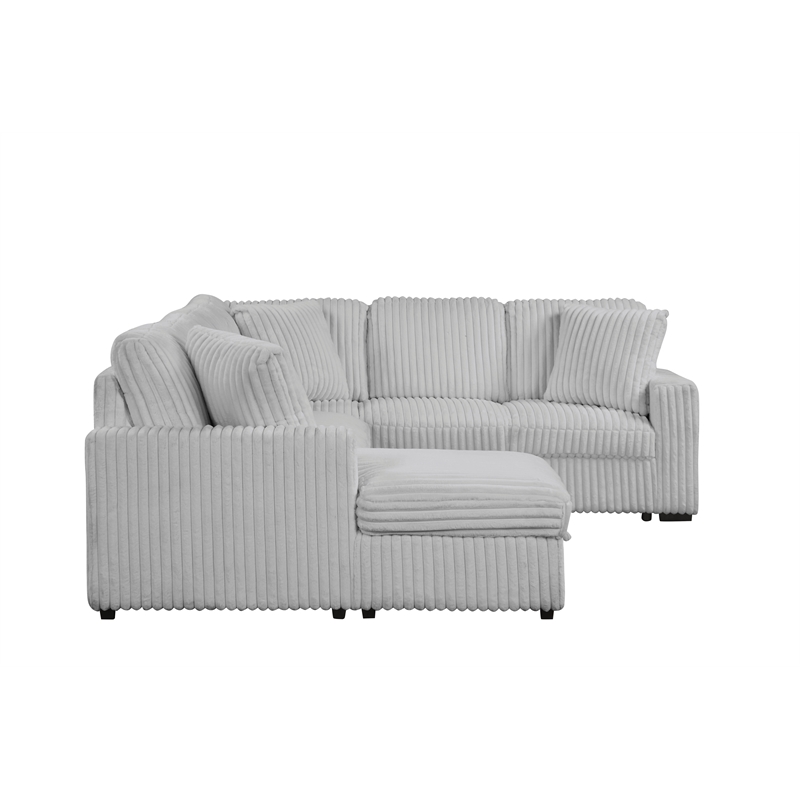 Grande Modern Style Sectional Sofa Made with wood in Gray