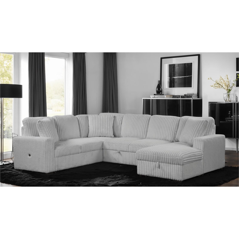 Grande Modern Style Sectional Sofa Made with wood in Gray