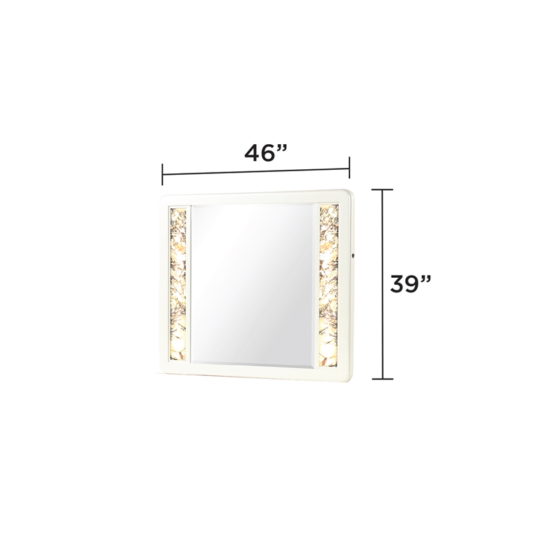 La Pierre Contemporary Style Mirror Made With Wood in Beige