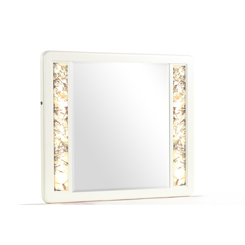 La Pierre Contemporary Style Mirror Made With Wood in Beige