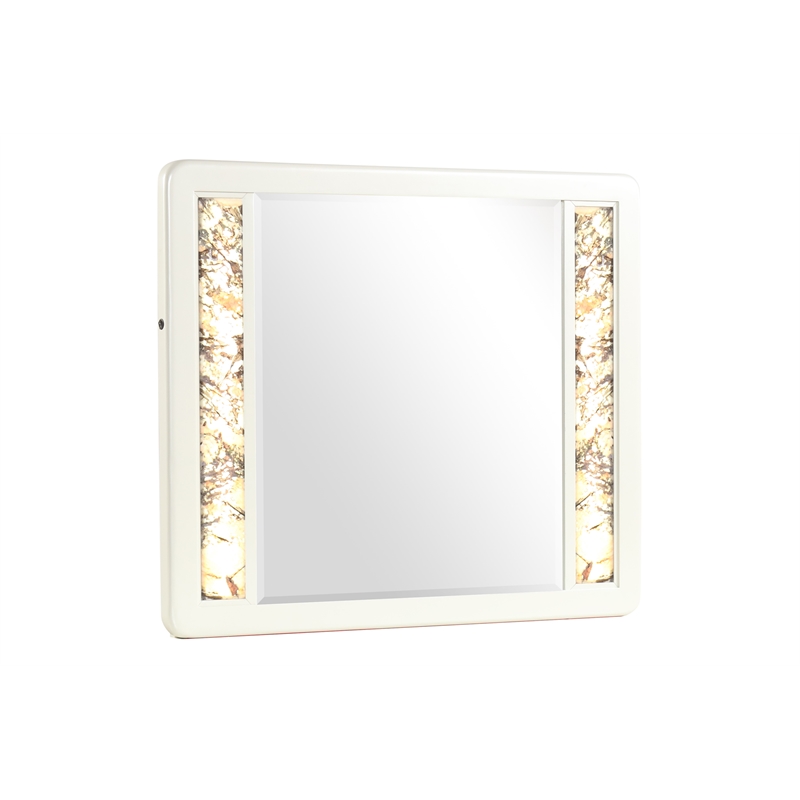 La Pierre Contemporary Style Mirror Made With Wood in Beige