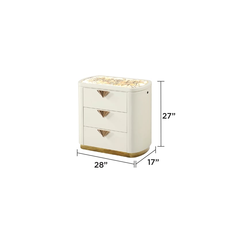 La Pierre Contemporary Style Queen 4PC Bedroom Set made with Wood in Beige