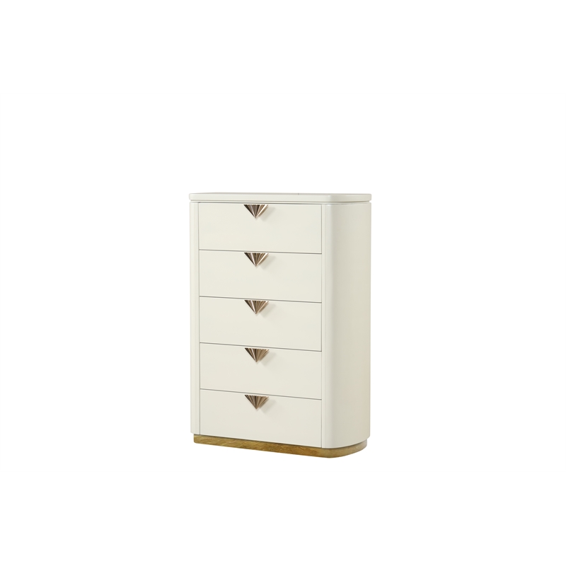 La Pierre Contemporary Style Queen 5PC Bedroom Set made with Wood in Beige