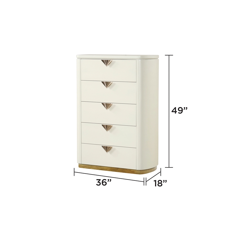 La Pierre Contemporary Style Queen 5PC Bedroom Set made with Wood in Beige