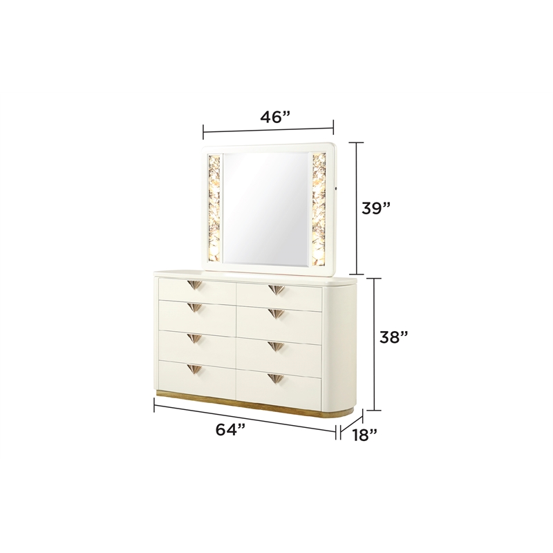 La Pierre Contemporary Style Queen 5PC Bedroom Set made with Wood in Beige