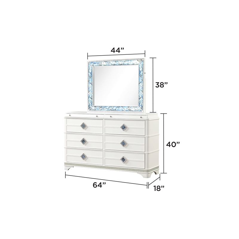 Laguna Modern Style Queen 5 PC Bedroom set made with Wood in White