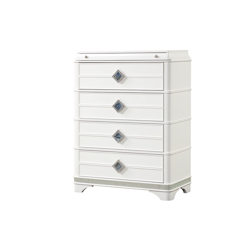 Laguna Modern Style King 5 PC Bedroom set made with Wood in White