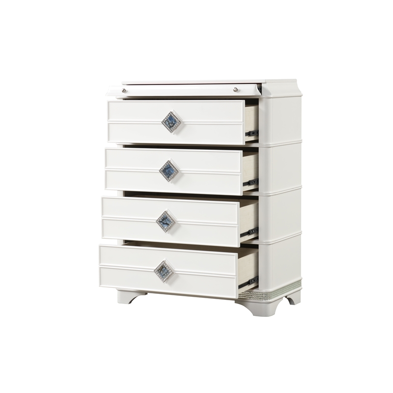 Laguna Modern Style King 5 PC Bedroom set made with Wood in White