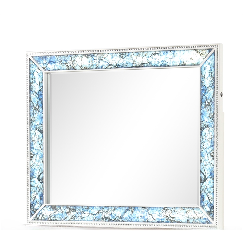 Laguna  Modern Style Mirror Made With Wood in White