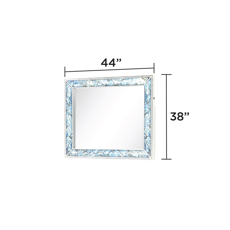 Laguna  Modern Style Mirror Made With Wood in White