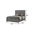 Denver Modern Style 4PC King Size Bedroom Set Made With Wood in Gray Colour