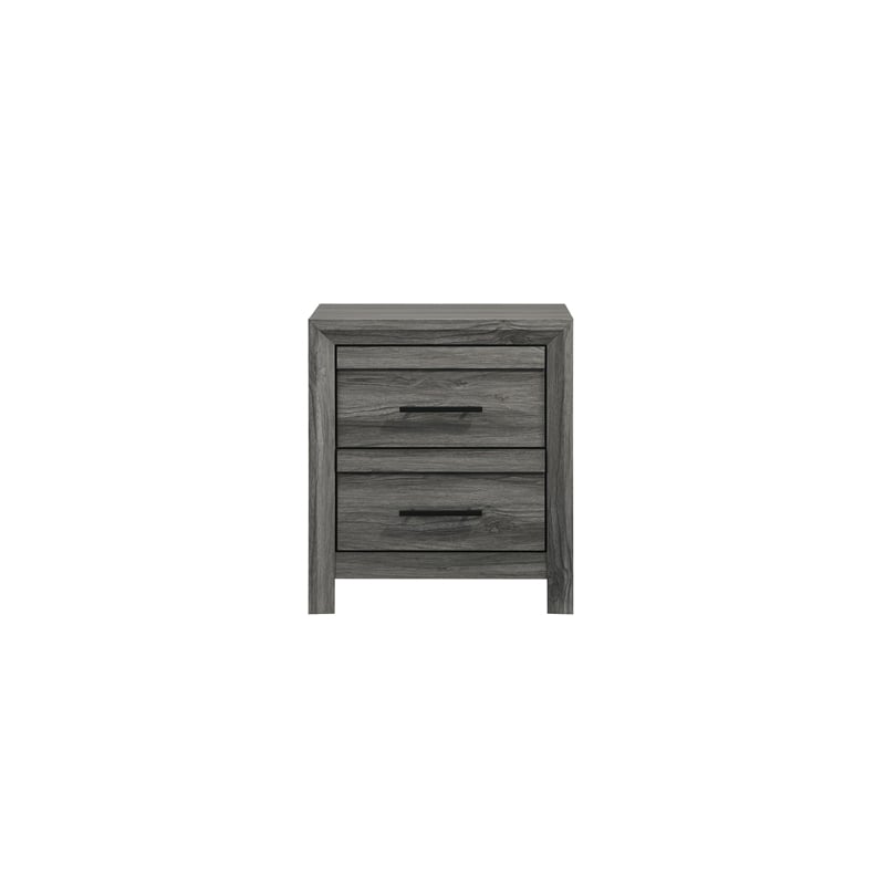 Denver Modern Style 5PC Queen Size Bedroom Set Made With Wood in Gray Colour