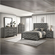 Denver Modern Style 5PC Full Size Bedroom Set Made With Wood in Gray Colour