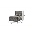 Denver Modern Style 5PC Twin Bedroom Set Made With Wood in Gray