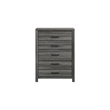 Denver Modern Style 5PC Twin Bedroom Set Made With Wood in Gray