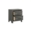 Denver Modern Style 2-Drawer Nightstand Made With Wood  & Black Handle in Gray