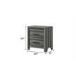 Denver Modern Style 2-Drawer Nightstand Made With Wood  & Black Handle in Gray