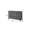 Denver Modern Style 6-Drawer Dresser Made With Wood & Black Handle Pulls in Gray