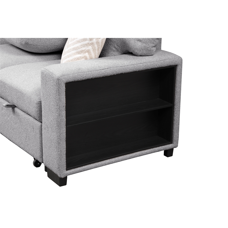 Pinto Modern Style L-Shaped Sectional Made with wood in Gray