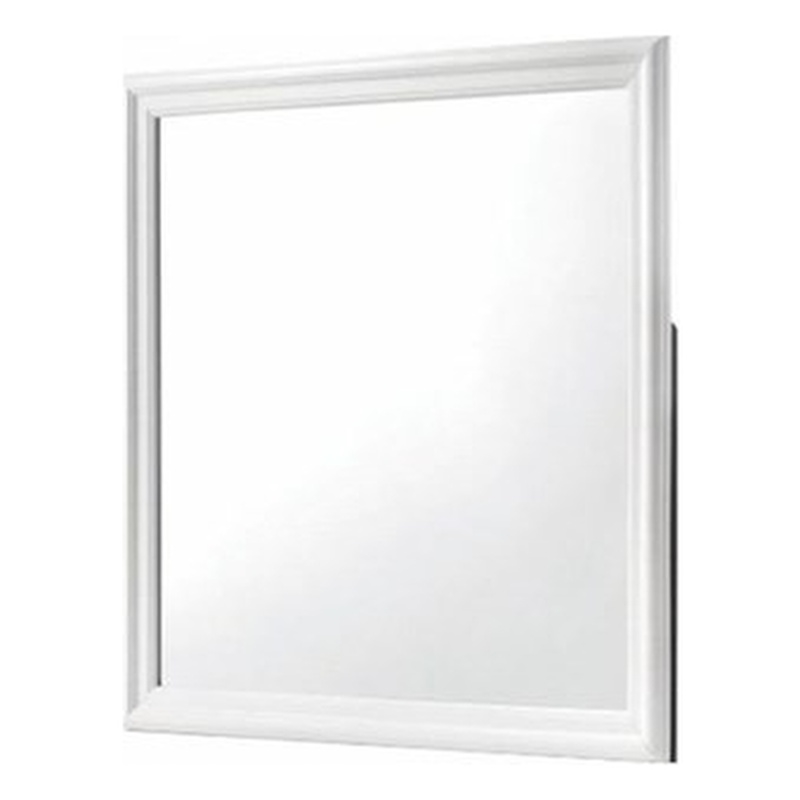 Blaze Modern Style Mirror made with Wood in White