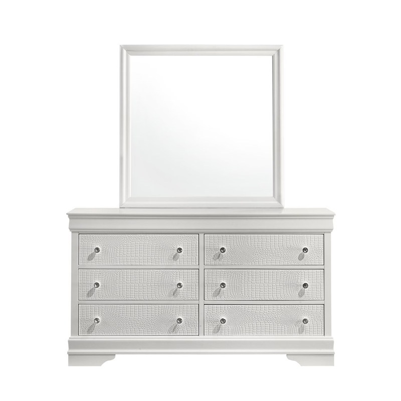 Blaze Modern Style Mirror made with Wood in White