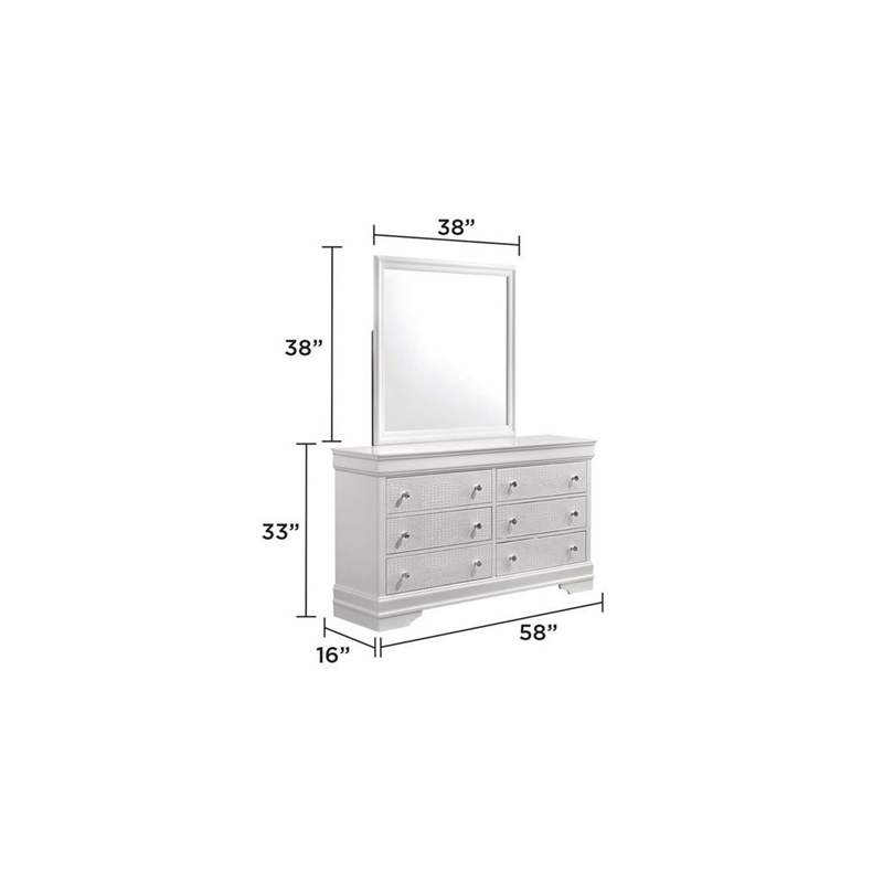 Blaze Modern Style Mirror made with Wood in White