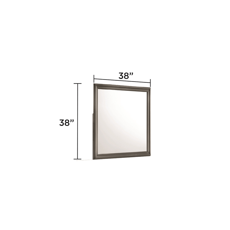 Blaze Modern Style Mirror made with Wood in Gray