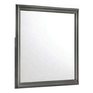 Blaze Modern Style Mirror made with Wood in Gray