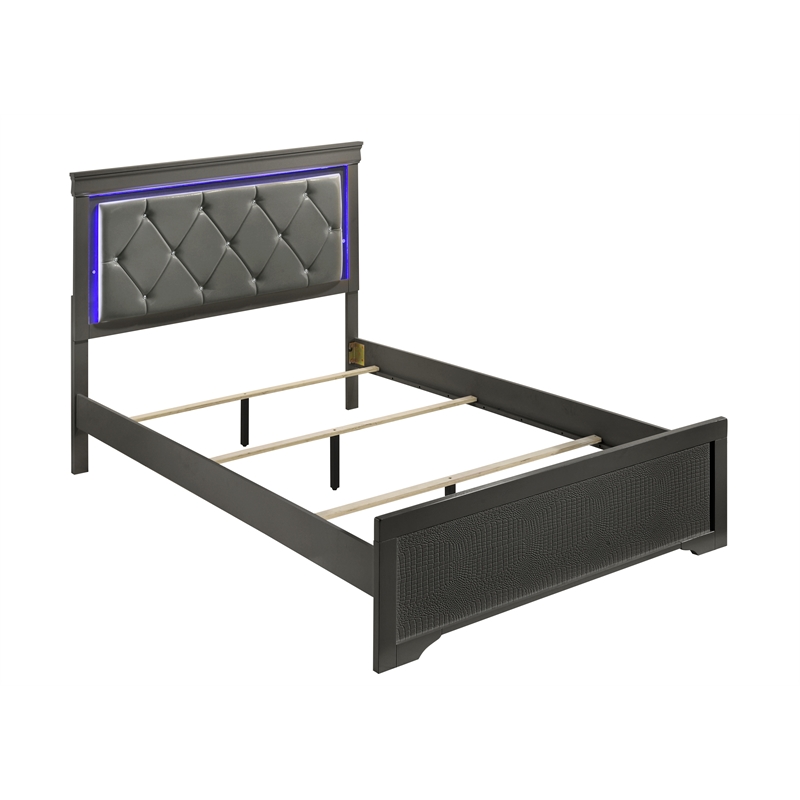 Blaze Modern Style Twin Bed made with Wood in Gray