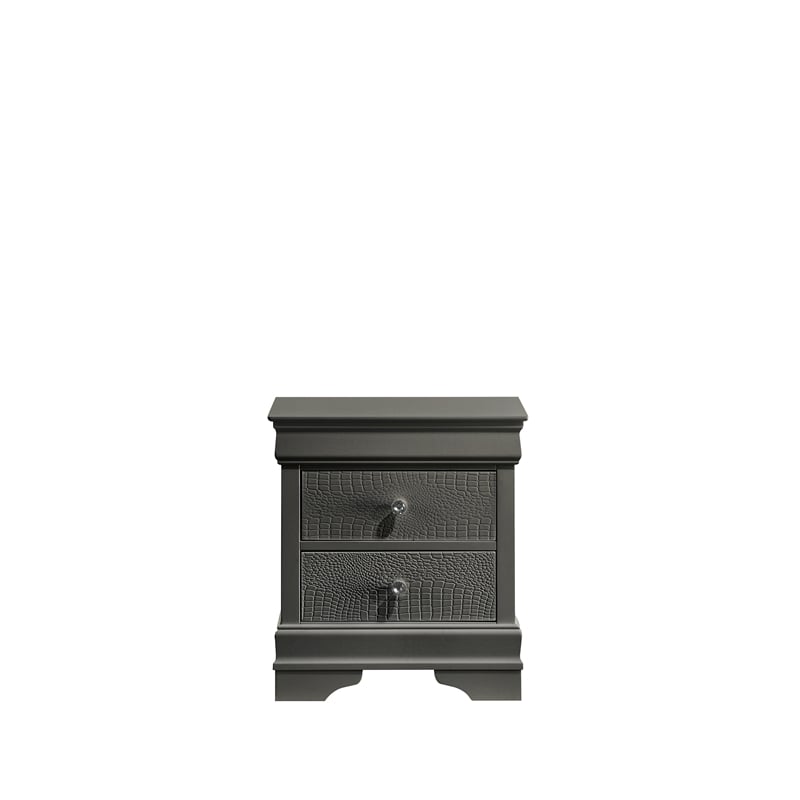 Blaze Modern Style King 5PC bedroom set made with Wood & LED Headboard in Gray
