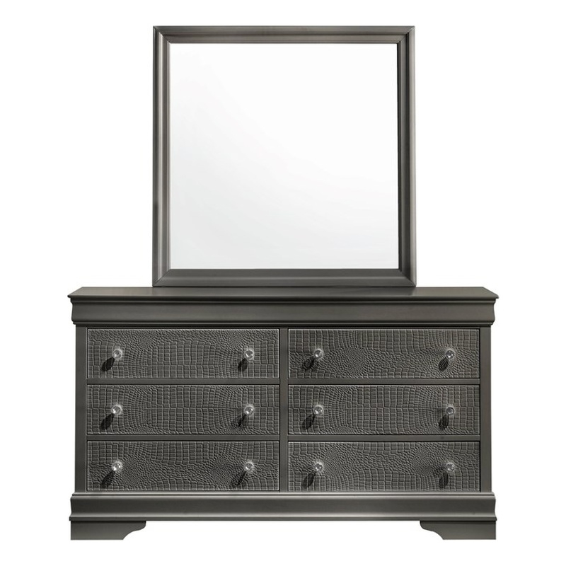 Blaze Modern Style 6-Drawer Dresser made with Wood in Gray
