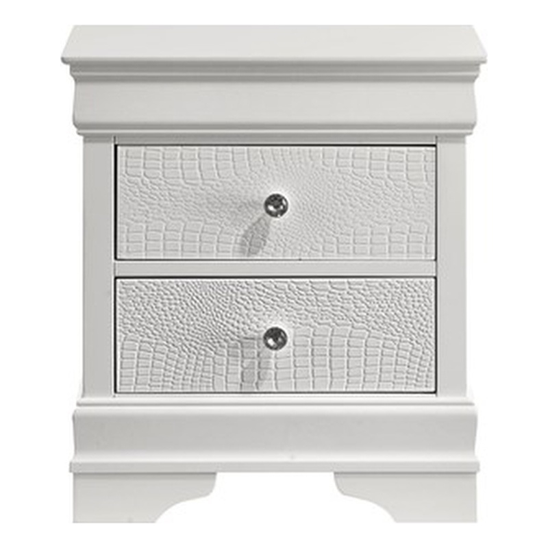 Blaze Modern Style Full 4PC bedroom set made with Wood & LED Headboard in White