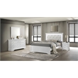 Blaze Modern Style Queen 4PC bedroom set made with Wood & LED Headboard in White