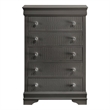 Blaze Modern Style 5-Drawer Chest made with Wood in Gray