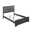 Blaze Modern Style Full 4PC bedroom set made with Wood & LED Headboard in Gray
