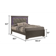 Blaze Modern Style Full 4PC bedroom set made with Wood & LED Headboard in Gray
