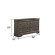 Blaze Modern Style Full 4PC bedroom set made with Wood & LED Headboard in Gray